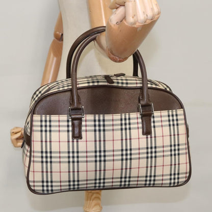 Burberry Nova Check Bowling Bag Canvas, BEIGE, CANVAS, Travel bag