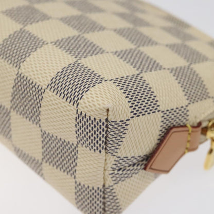 Louis Vuitton Cosmetic Pouch Damier, WHITE, CANVAS, Toiletry Case