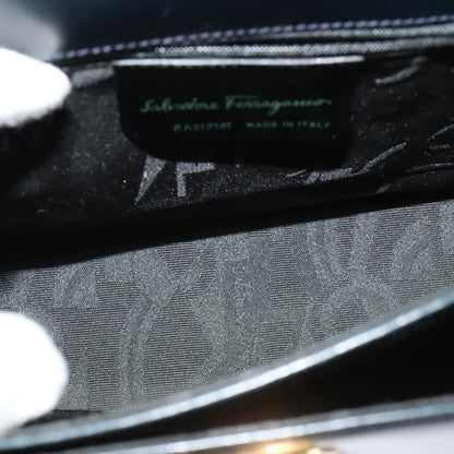 Salvatore Ferragamo Convertible Top Handle Bag Leather, NAVY, LEATHER, Handbag