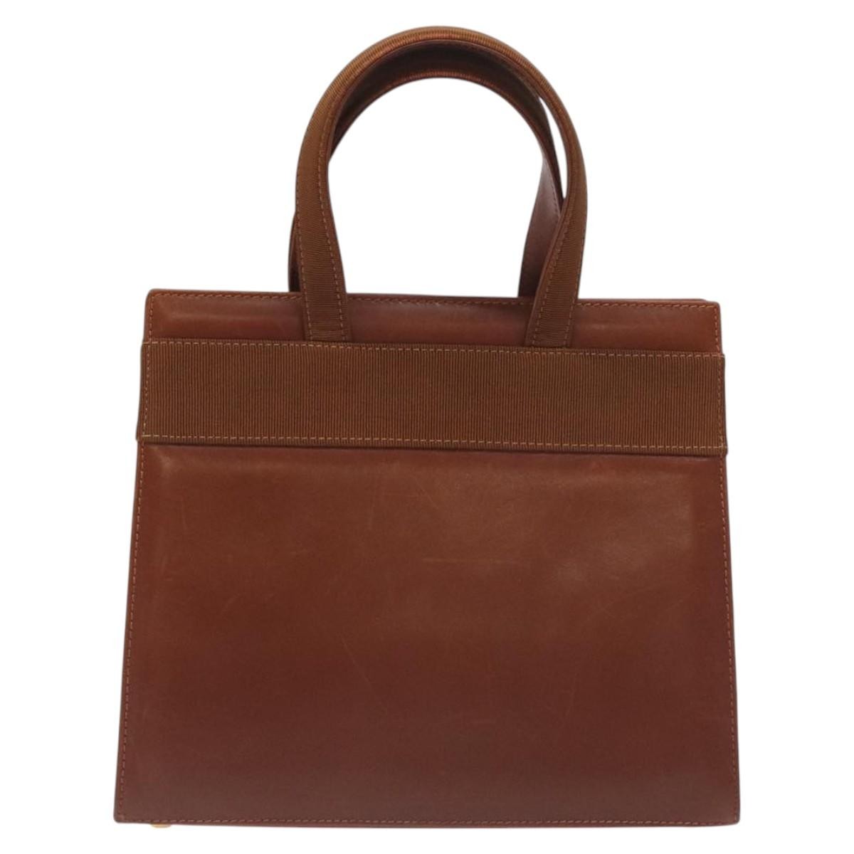 Salvatore Ferragamo Convertible Vara Bow Tote Leather, BROWN, LEATHER, Handbag