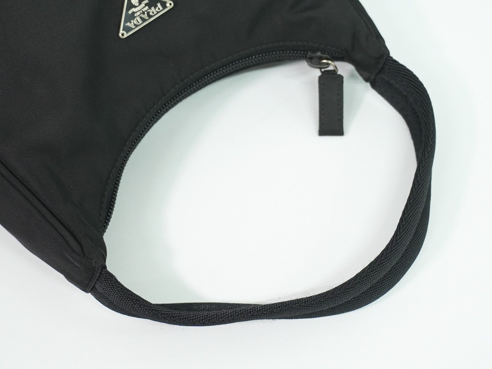 Prada Hobo Tessuto, BLACK, NYLON, Handbag