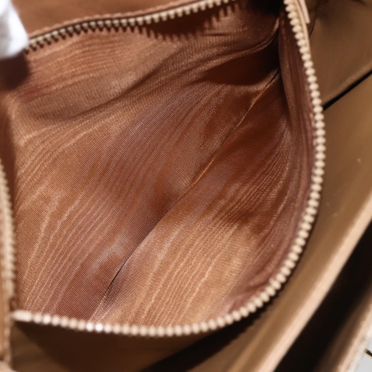 Celine Vintage Macadam Shoulder Bag Canvas and Leather, BEIGE, CANVAS, Shoulder bag