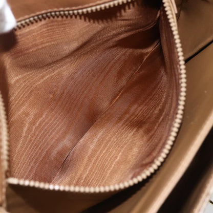 Celine Vintage Macadam Shoulder Bag Canvas and Leather, BEIGE, CANVAS, Shoulder bag