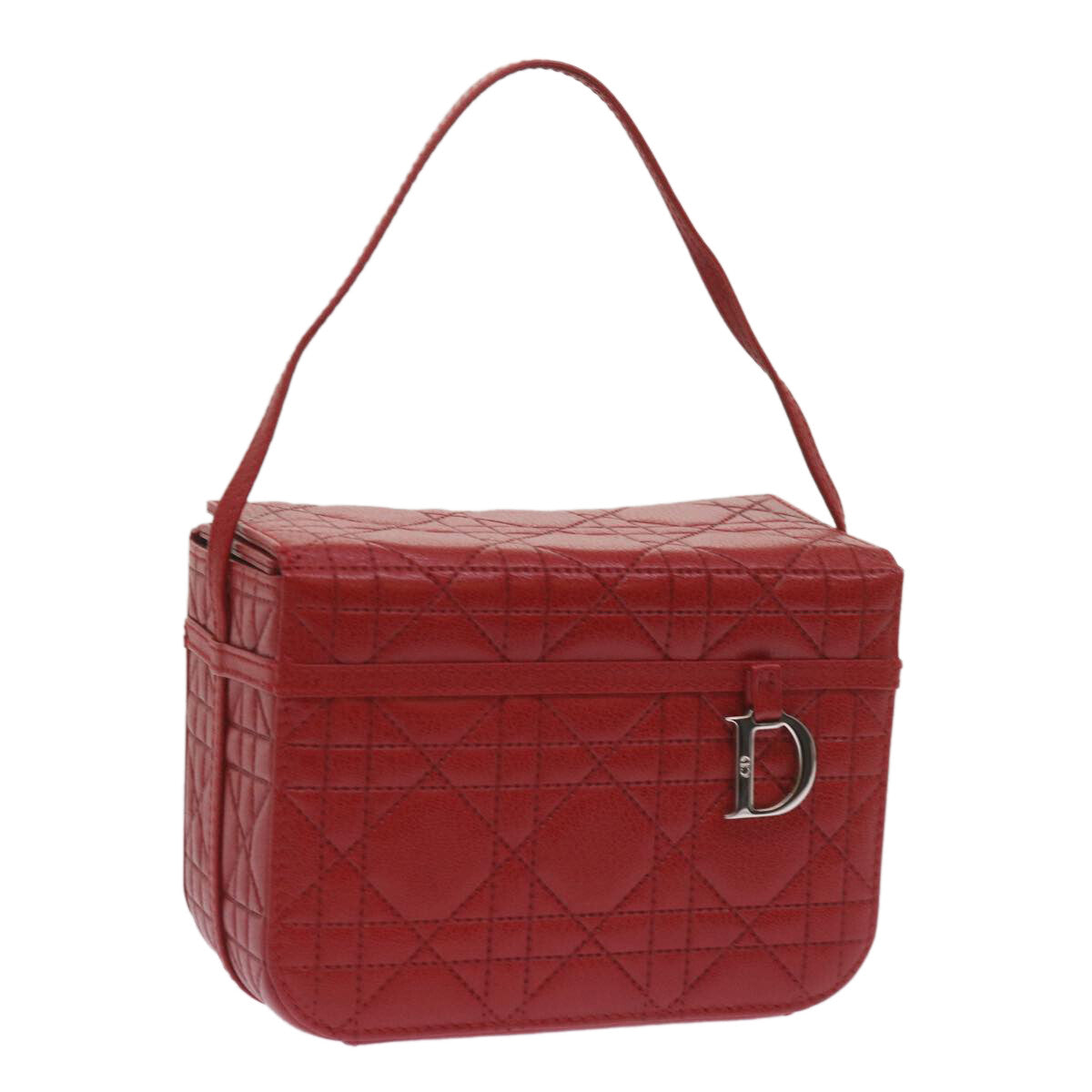 Christian Dior Vanity cosmetic pouch Cannage Leather, RED, LEATHER, Clutche & pouche