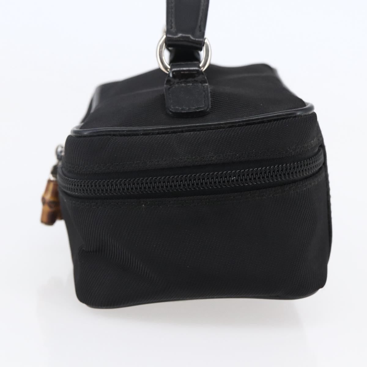Gucci Vintage Bamboo Vanity Case Nylon, Black, Nylon, Handbag