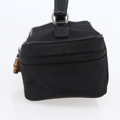 Gucci Vintage Bamboo Vanity Case Nylon, Black, Nylon, Handbag