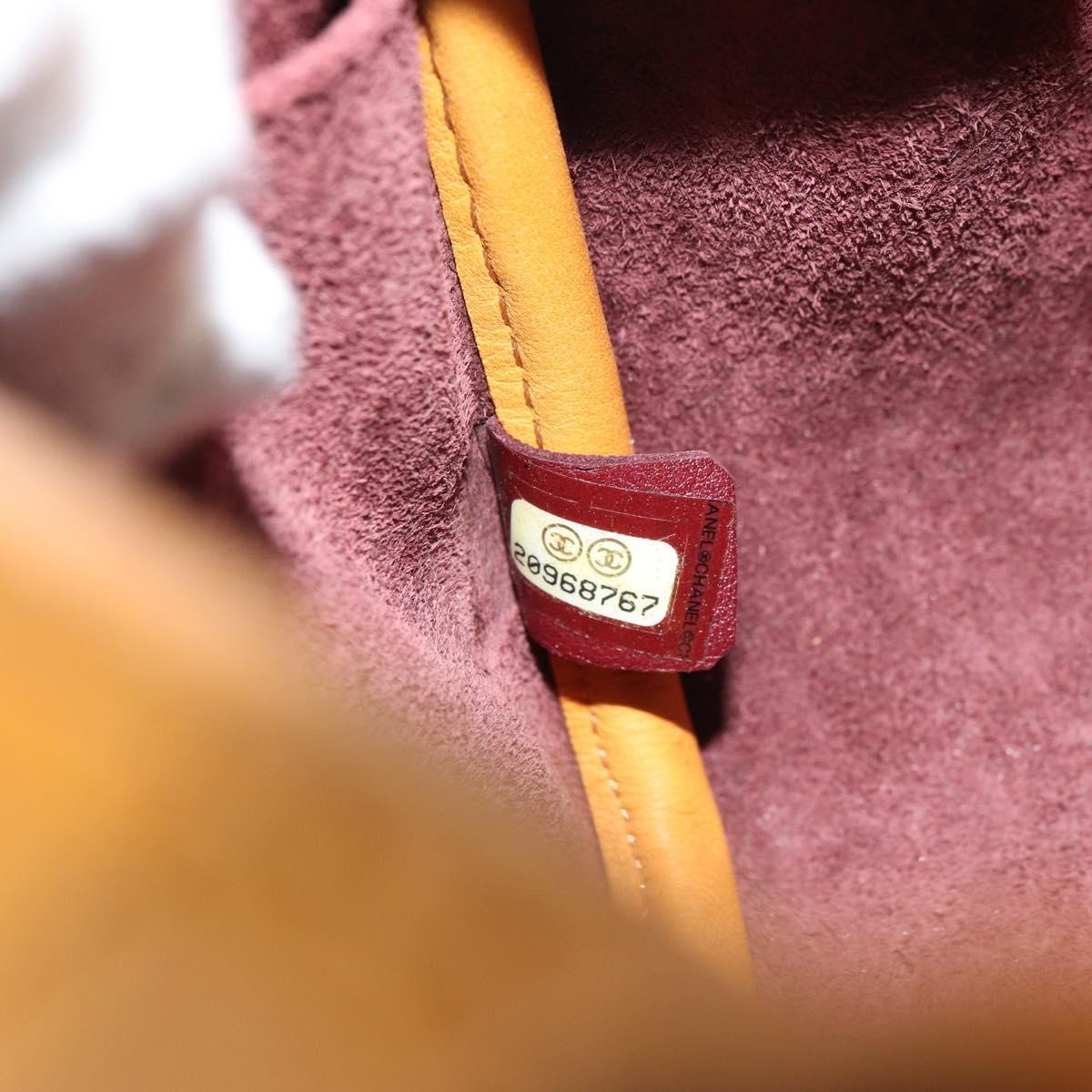 Chanel Chain Flap Bag Quilted Leather, ORANGE, LEATHER, Shoulder bag