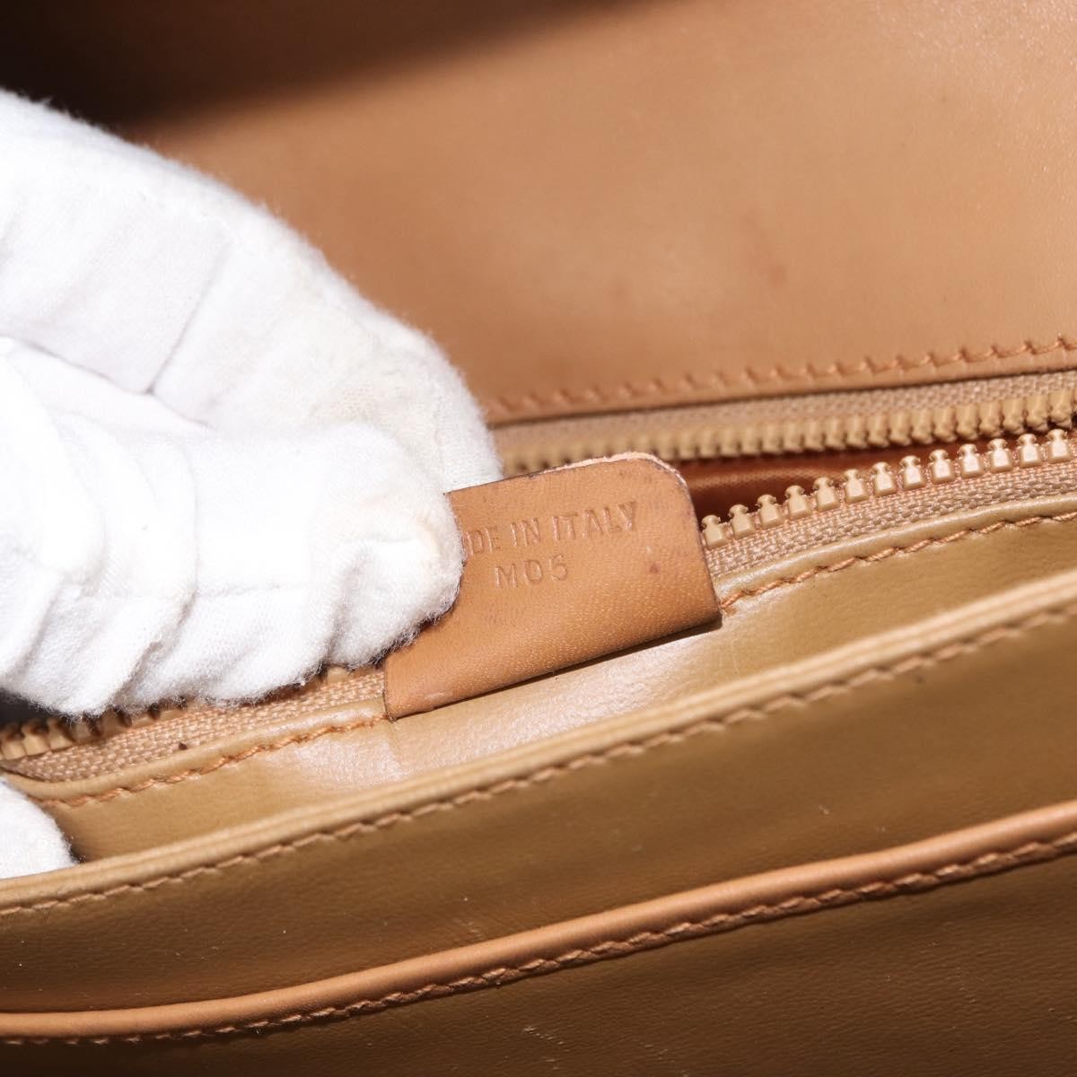 Celine Vintage Macadam Shoulder Bag Canvas and Leather, BEIGE, CANVAS, Shoulder bag