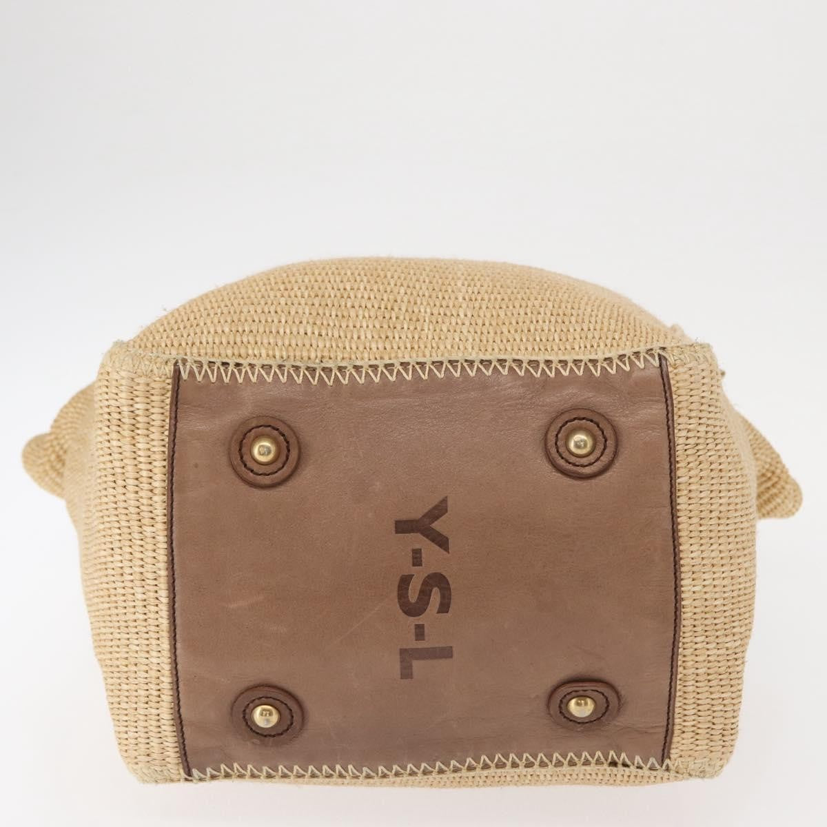 Saint Laurent Downtown Tote Raffia, BEIGE, WICKER, Tote bag