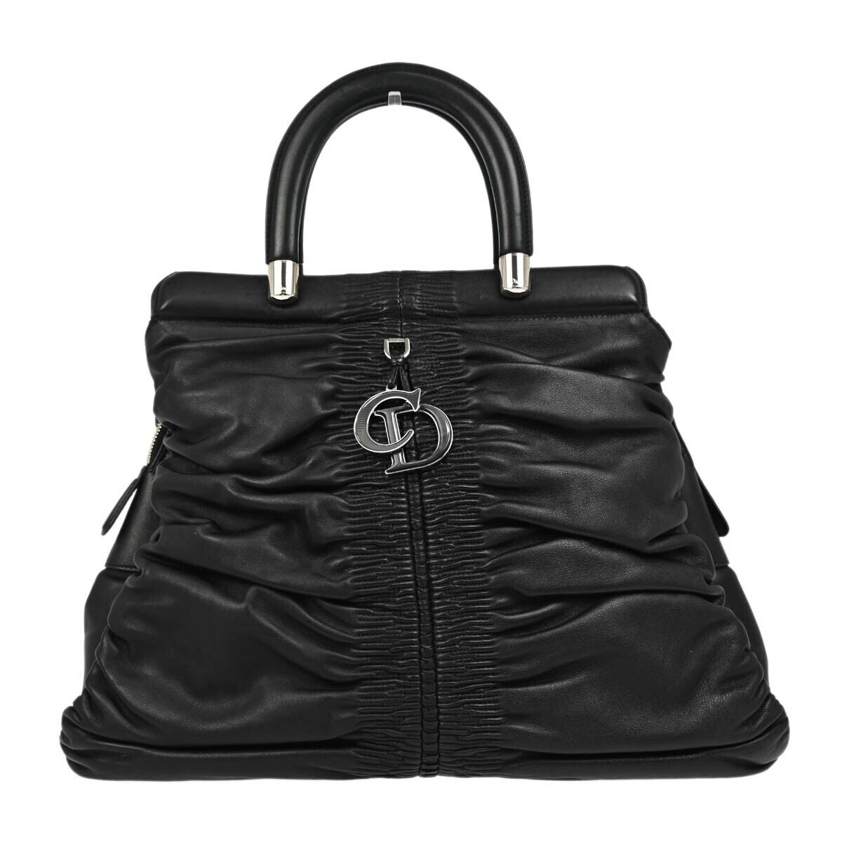 Christian Dior Karenina Tote Lambskin, BLACK, LEATHER, Tote bag