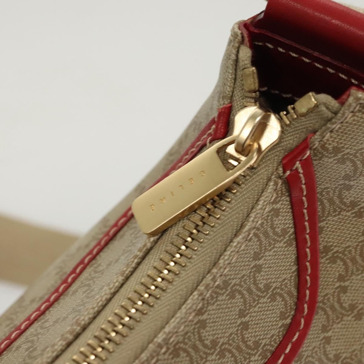 Celine Macadam Shoulder Bag Canvas, BEIGE, CANVAS, Shoulder bag