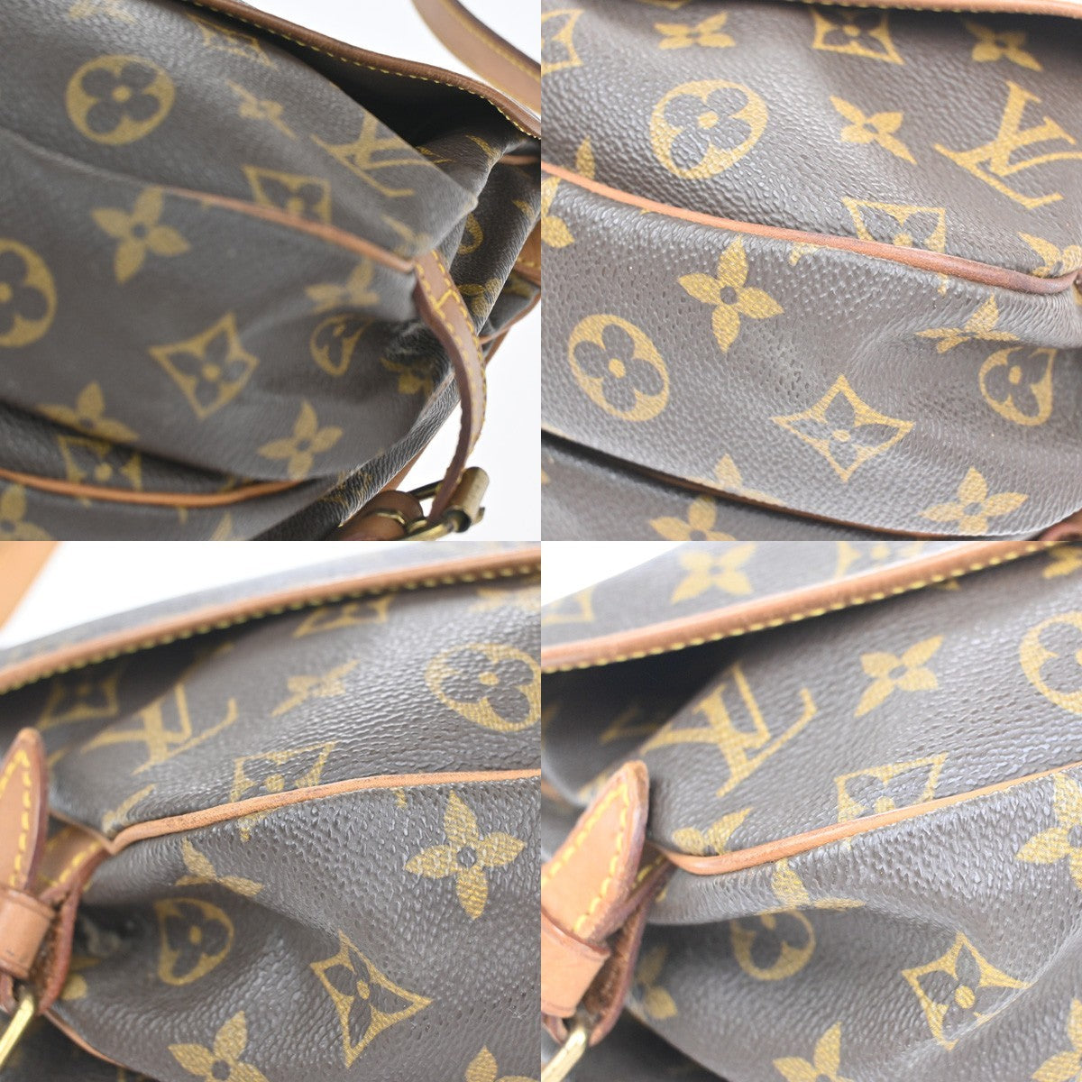 Louis Vuitton Saumur Handbag Monogram Canvas, Brown, Canvas, Shoulder Bag