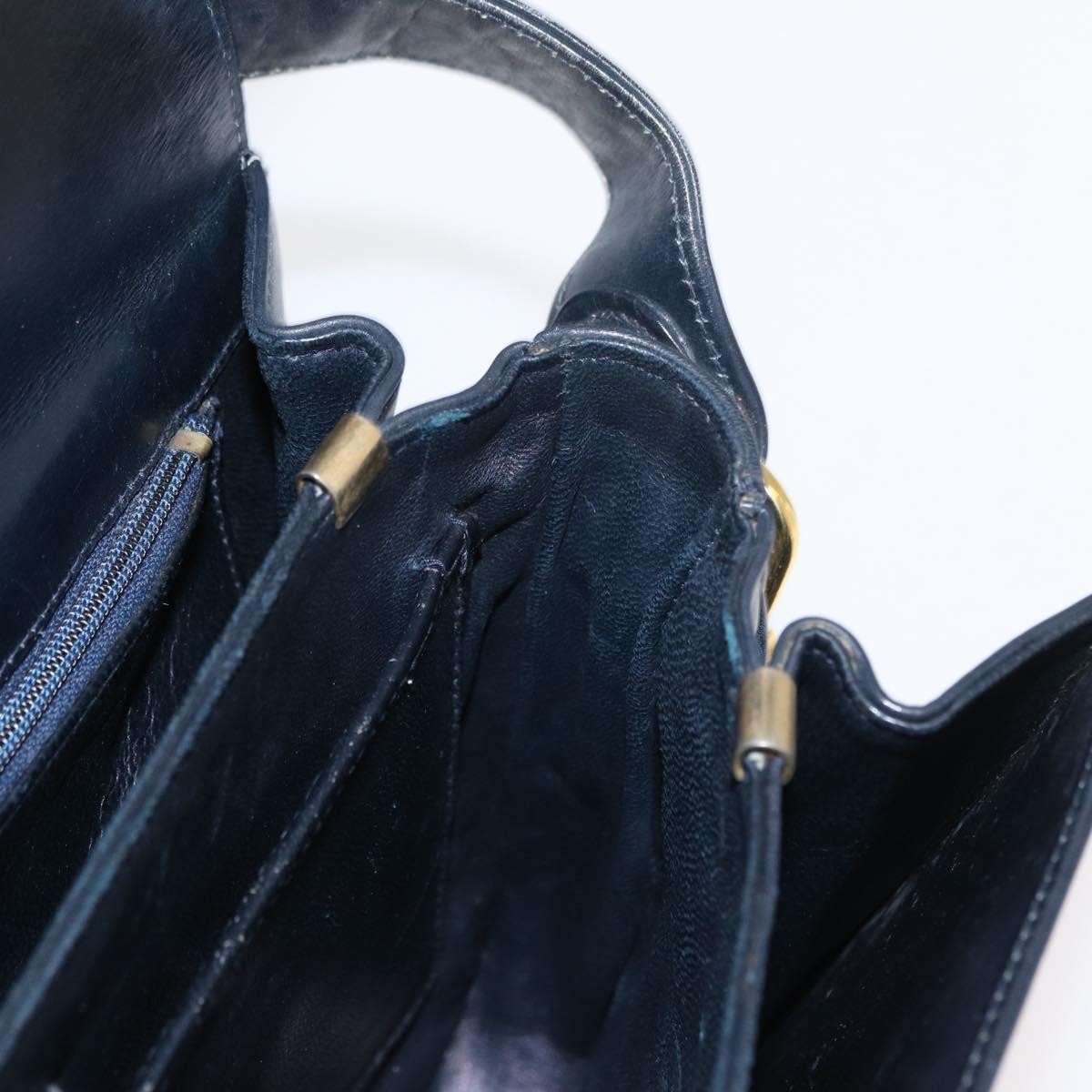 Celine Horse Carriage Shoulder bag Canvas and Leather, NAVY, CANVAS, Shoulder bag