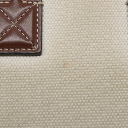 Burberry Freya Shopping Tote Canvas with Leather, ECRU, CANVAS, Handbag