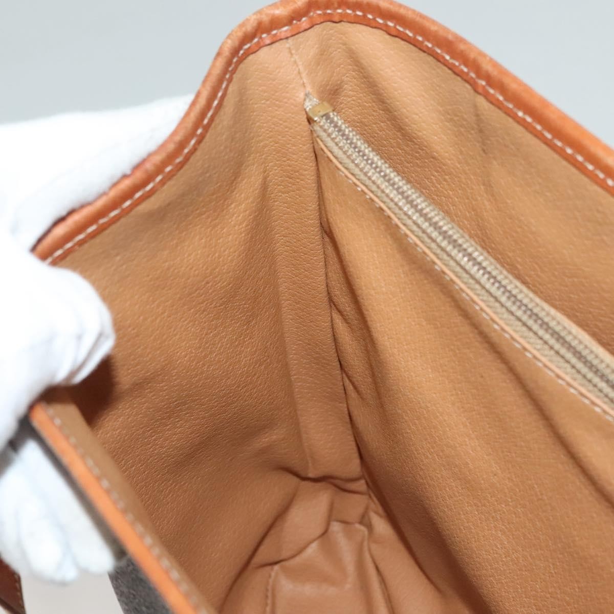 Celine Vintage Macadam Handbag Leather, BROWN, LEATHER, Handbag