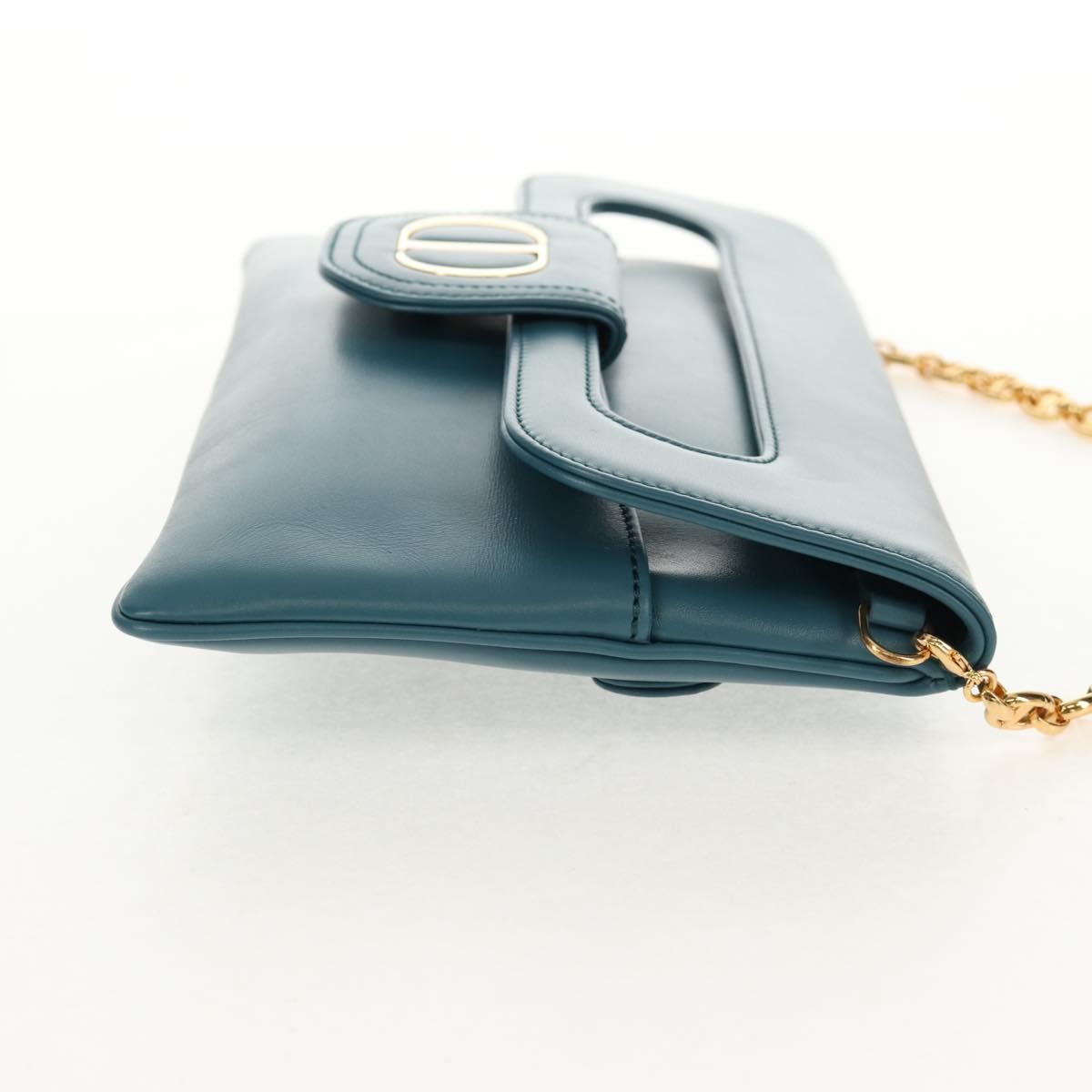 Christian Dior DiorDouble Chain Bag Leather, BLUE, LEATHER, Shoulder bag