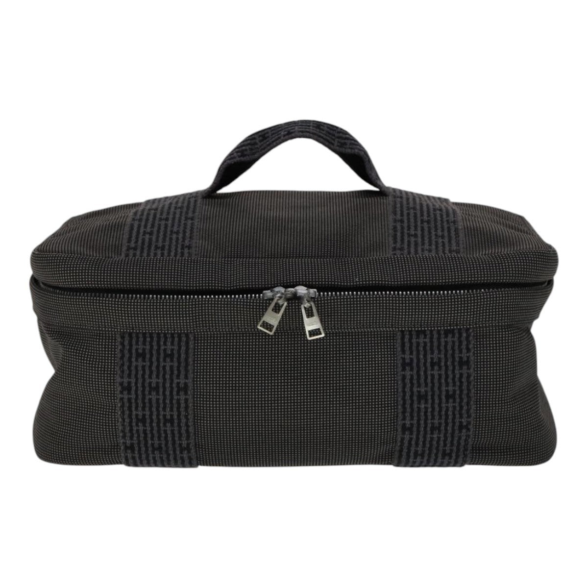 Hermes Vanity Herline Pouch Canvas, GRAY, CANVAS, Clutche & pouche