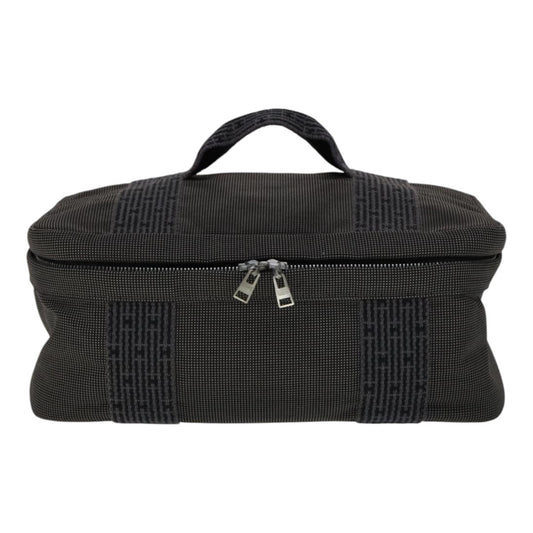 Hermes Vanity Herline Pouch Canvas, GRAY, CANVAS, Clutche & pouche