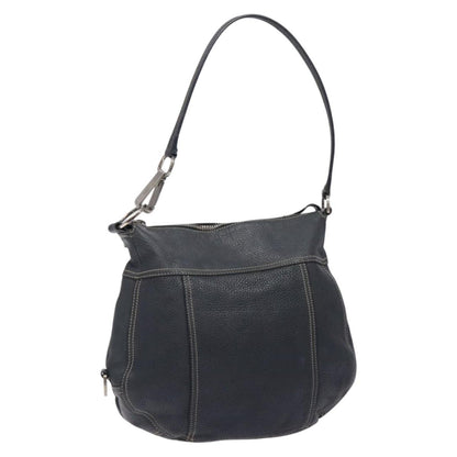 Prada Vintage Shoulder Bag Leather, NAVY, LEATHER, Shoulder bag