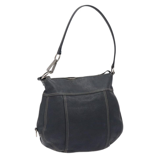 Prada Vintage Shoulder Bag Leather, NAVY, LEATHER, Shoulder bag