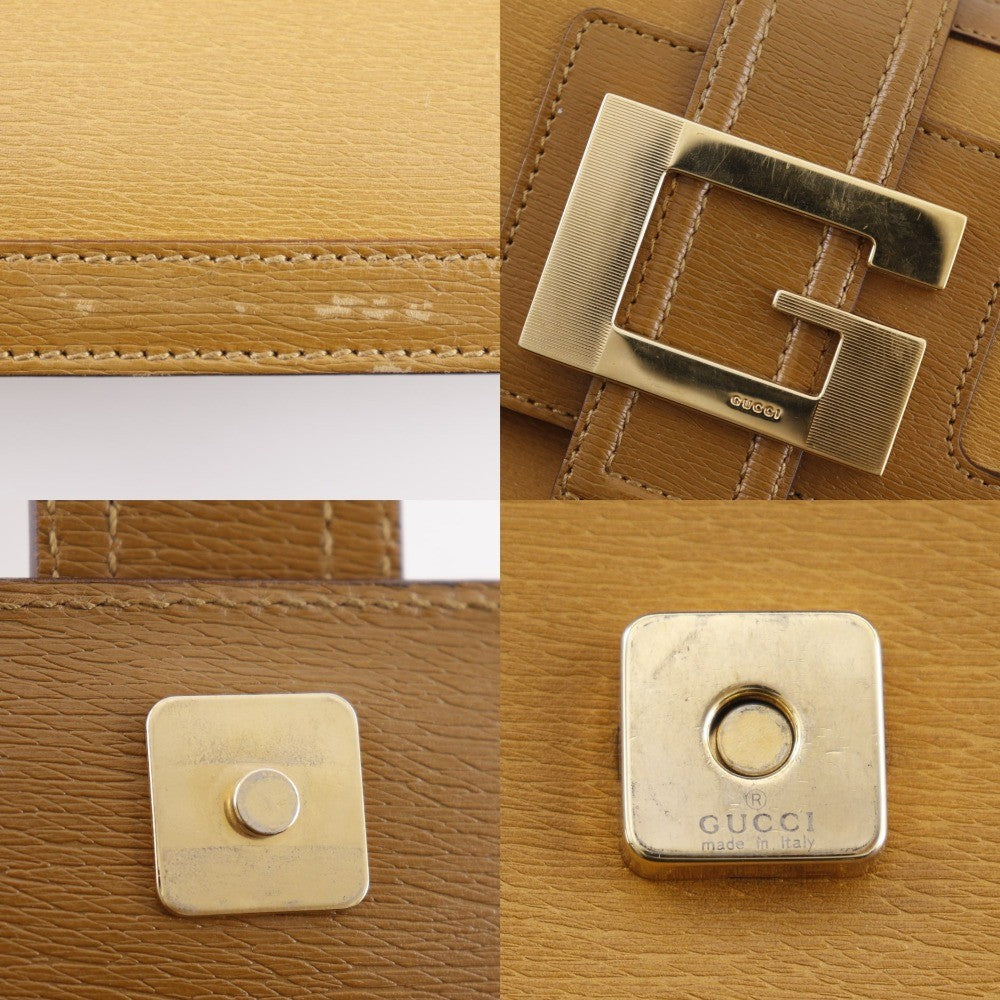 Gucci Interlocking G Buckle Messenger Bag Leather, BROWN, LEATHER, Shoulder bag