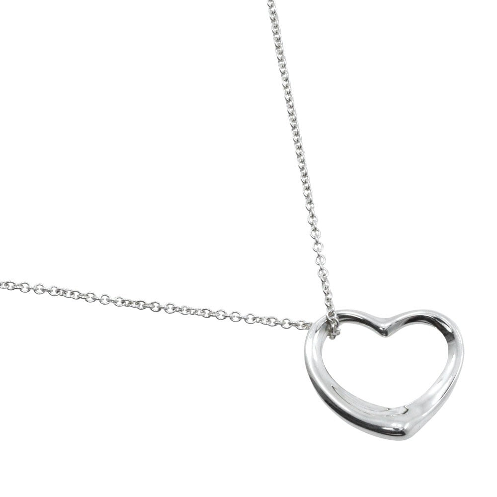 Tiffany & Co. Elsa Peretti Open Heart Pendant Necklace Sterling Silver, SILVER, SILVER, Necklace