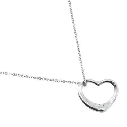 Tiffany & Co. Elsa Peretti Open Heart Pendant Necklace Sterling Silver, SILVER, SILVER, Necklace