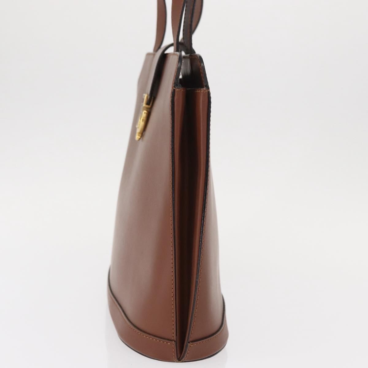 Celine Vintage Shoulder Bag Leather, BROWN, LEATHER, Shoulder bag