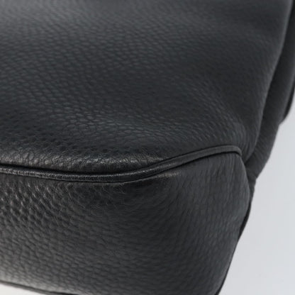 Salvatore Ferragamo Gancini Shoulder Bag Leather, BLACK, LEATHER, Shoulder bag