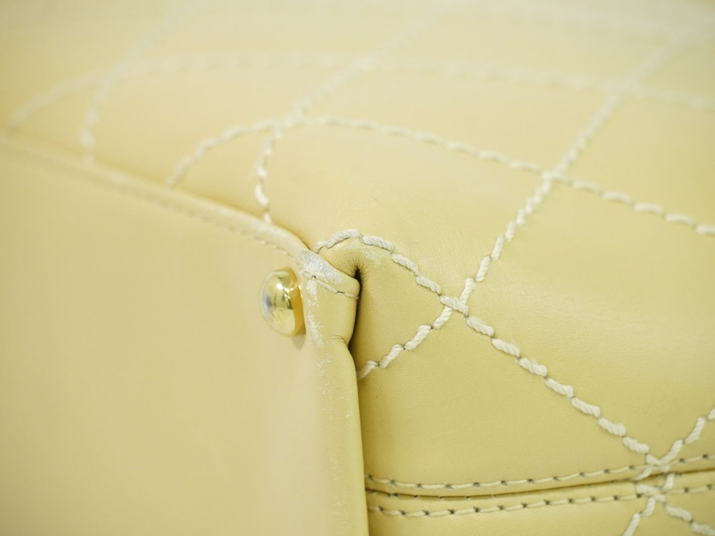 Chanel Surpique Tote Quilted Leather, BEIGE, LEATHER, Handbag