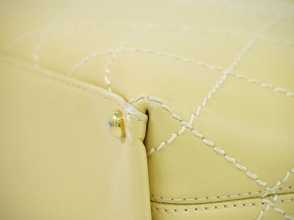 Chanel Surpique Tote Quilted Leather, BEIGE, LEATHER, Handbag