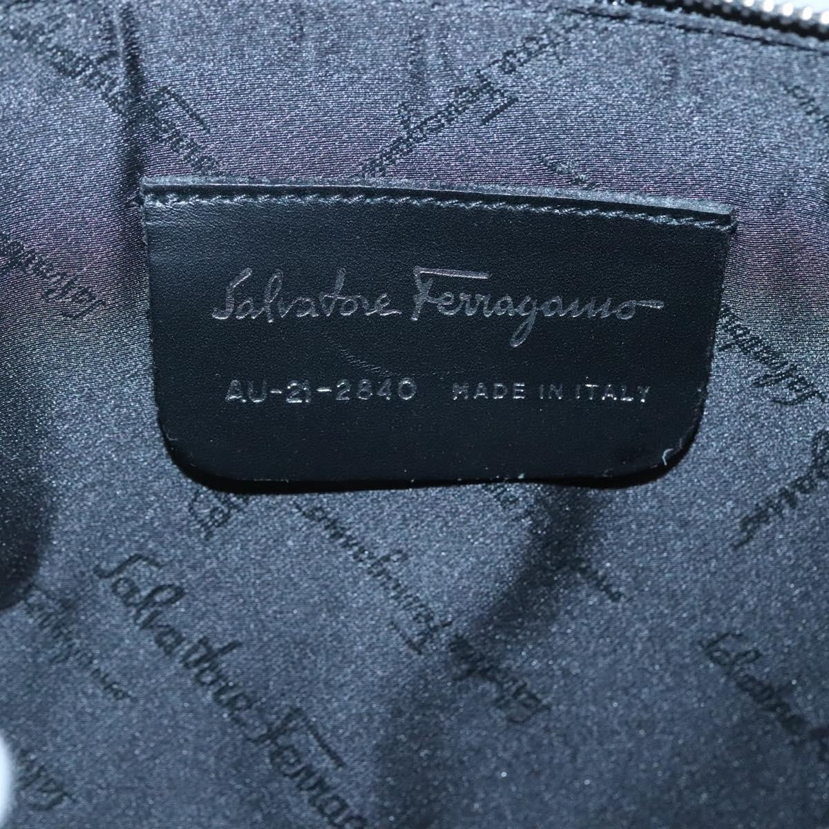 Salvatore Ferragamo Gancini handbag Suede, BLACK, SUEDE, Handbag