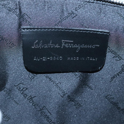 Salvatore Ferragamo Gancini handbag Suede, BLACK, SUEDE, Handbag