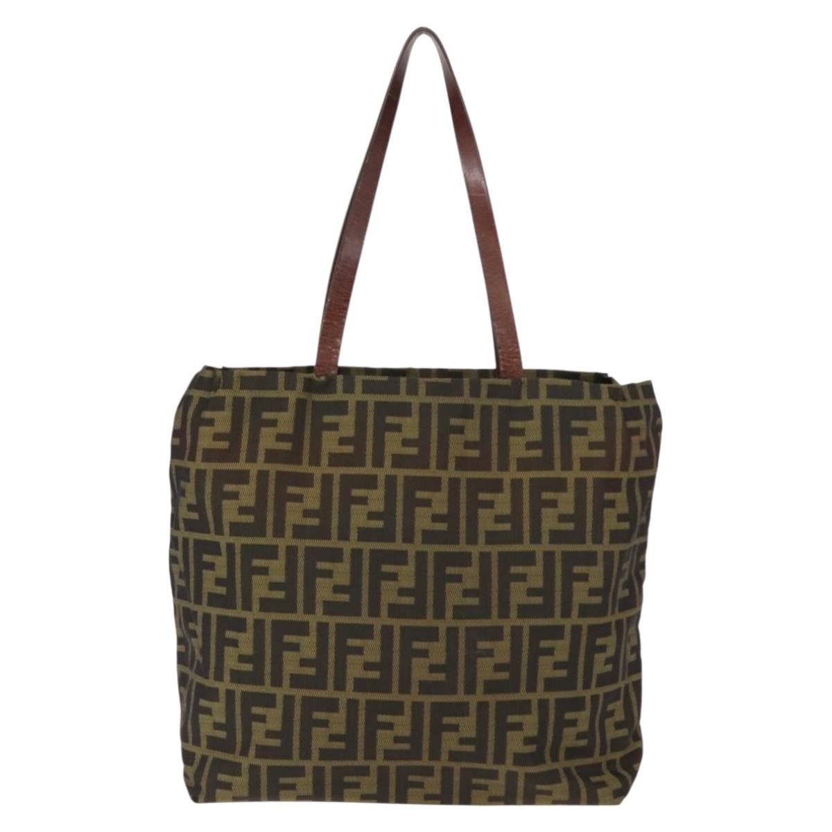 Fendi Zucca Tote bag FF motif, BROWN, CANVAS, Tote bag
