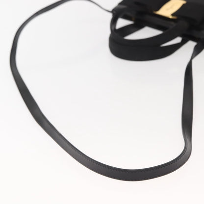 Salvatore Ferragamo Convertible Vara Bow Tote Leather, BLACK, LEATHER, Handbag