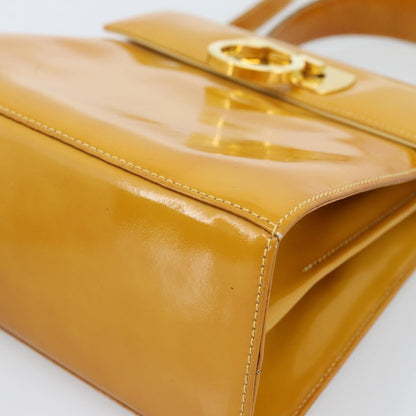 Salvatore Ferragamo Gancini handbag Patent leather, Yellow, Patent Leather, Handbag