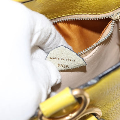 Celine Shoulder Bag Leather, YELLOW, LEATHER, Shoulder bag