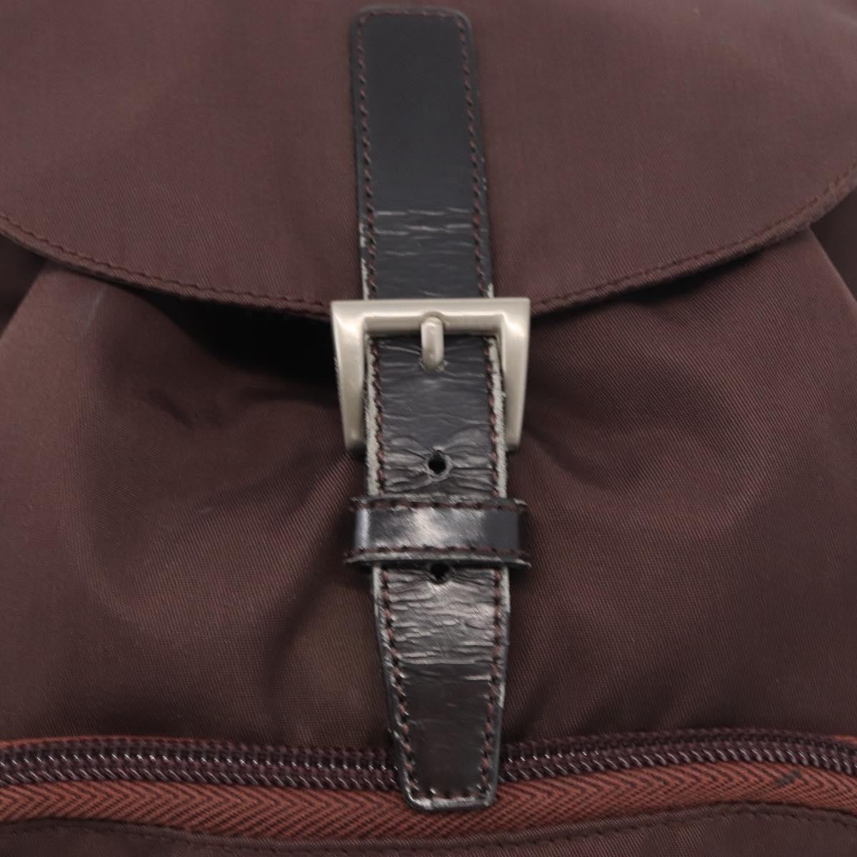 Prada Front Pocket Backpack Tessuto, BROWN, NYLON, Backpack