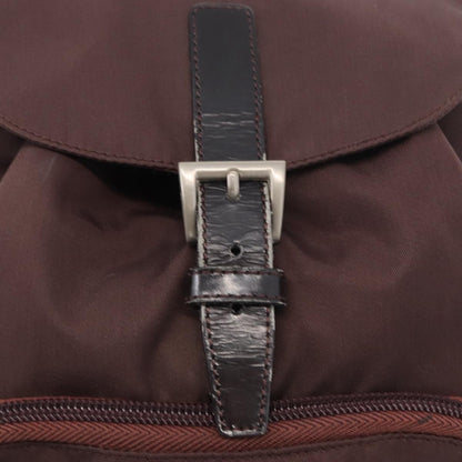 Prada Front Pocket Backpack Tessuto, BROWN, NYLON, Backpack