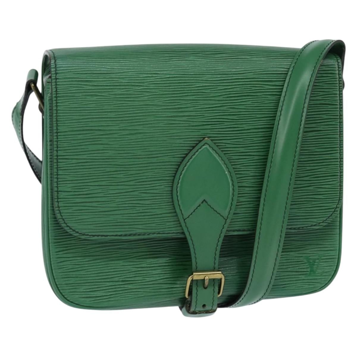 Louis Vuitton Cartouchiere Handbag Epi Leather, GREEN, LEATHER, Shoulder bag