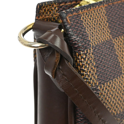 Louis Vuitton Navona Pochette Accessoires Damier, Brown, Canvas, Clutch