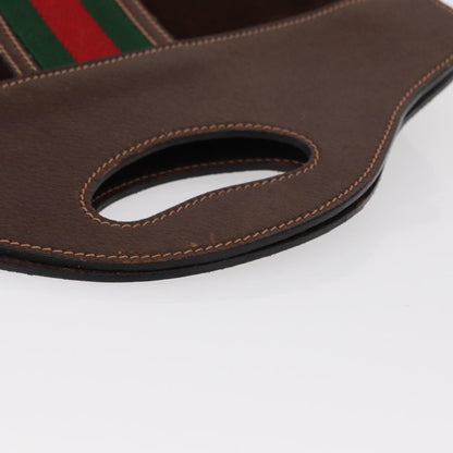 Gucci Vintage Web Sherry Line Handbag Suede, BROWN, SUEDE, Handbag