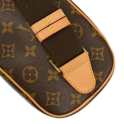 Louis Vuitton Pochette Gange Monogram Canvas, BROWN, CANVAS, Clutche & pouche