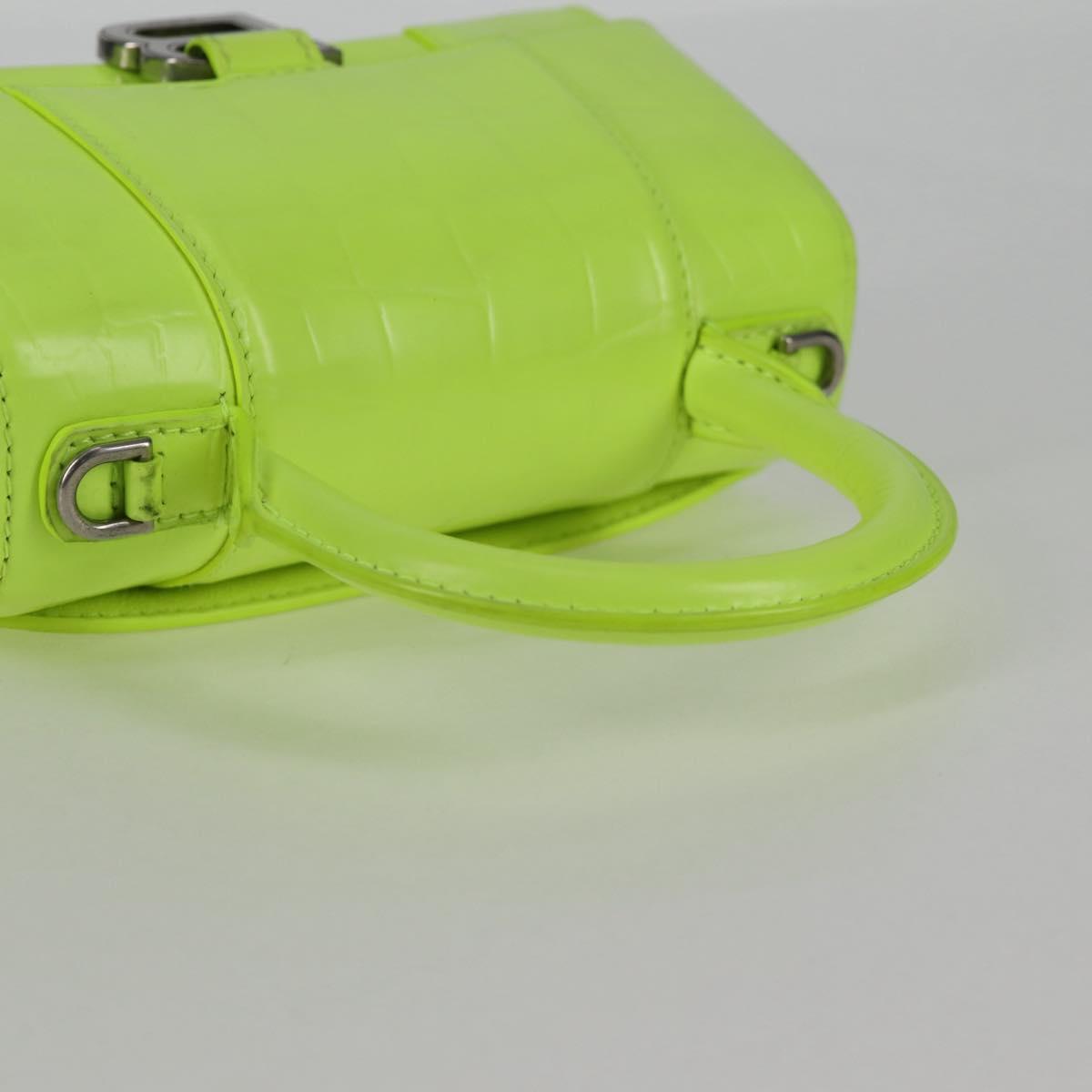 Balenciaga Hourglass Top Handle Bag Leather, GREEN, LEATHER, Handbag