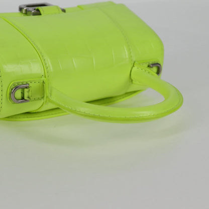 Balenciaga Hourglass Top Handle Bag Leather, GREEN, LEATHER, Handbag