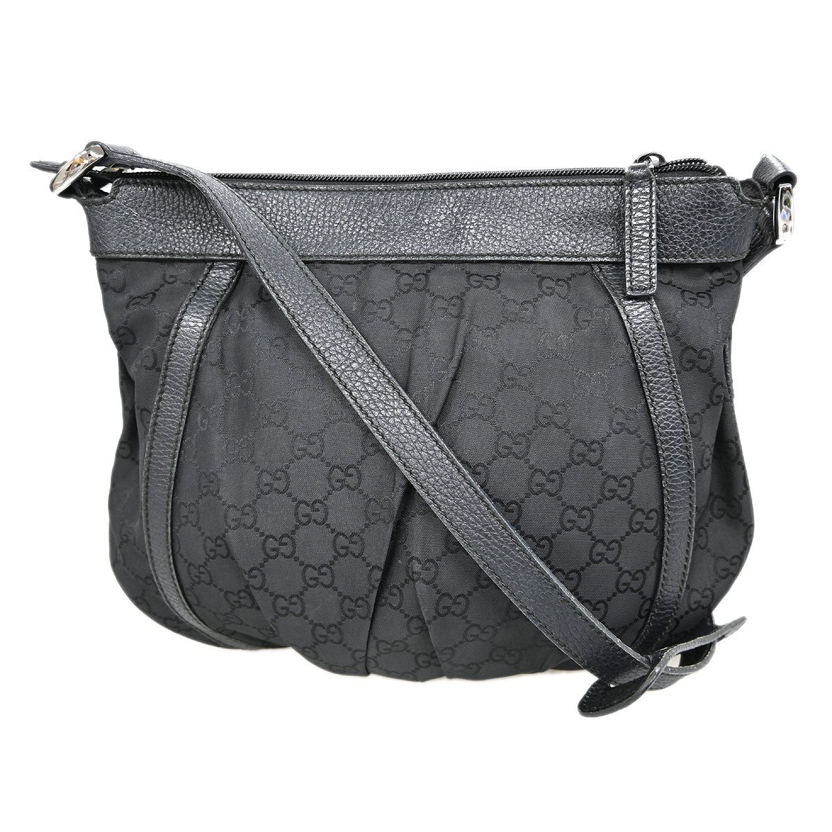 Gucci D Ring Messenger Bag GG Canvas, BLACK, CANVAS, Shoulder bag