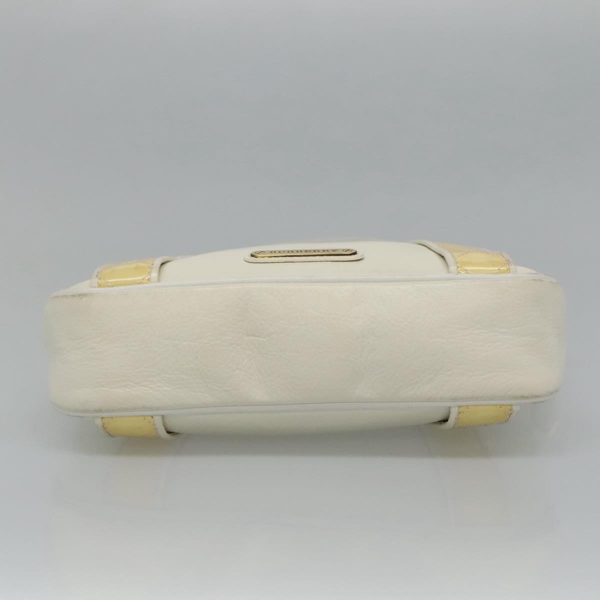 Burberry Vintage Shoulder Bag Leather, WHITE, LEATHER, Shoulder bag