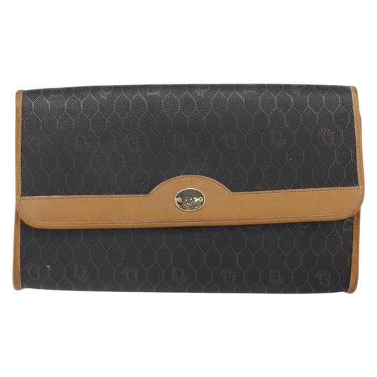 Christian Dior Vintage Honeycomb chain Canvas, BLACK, CANVAS, Shoulder bag