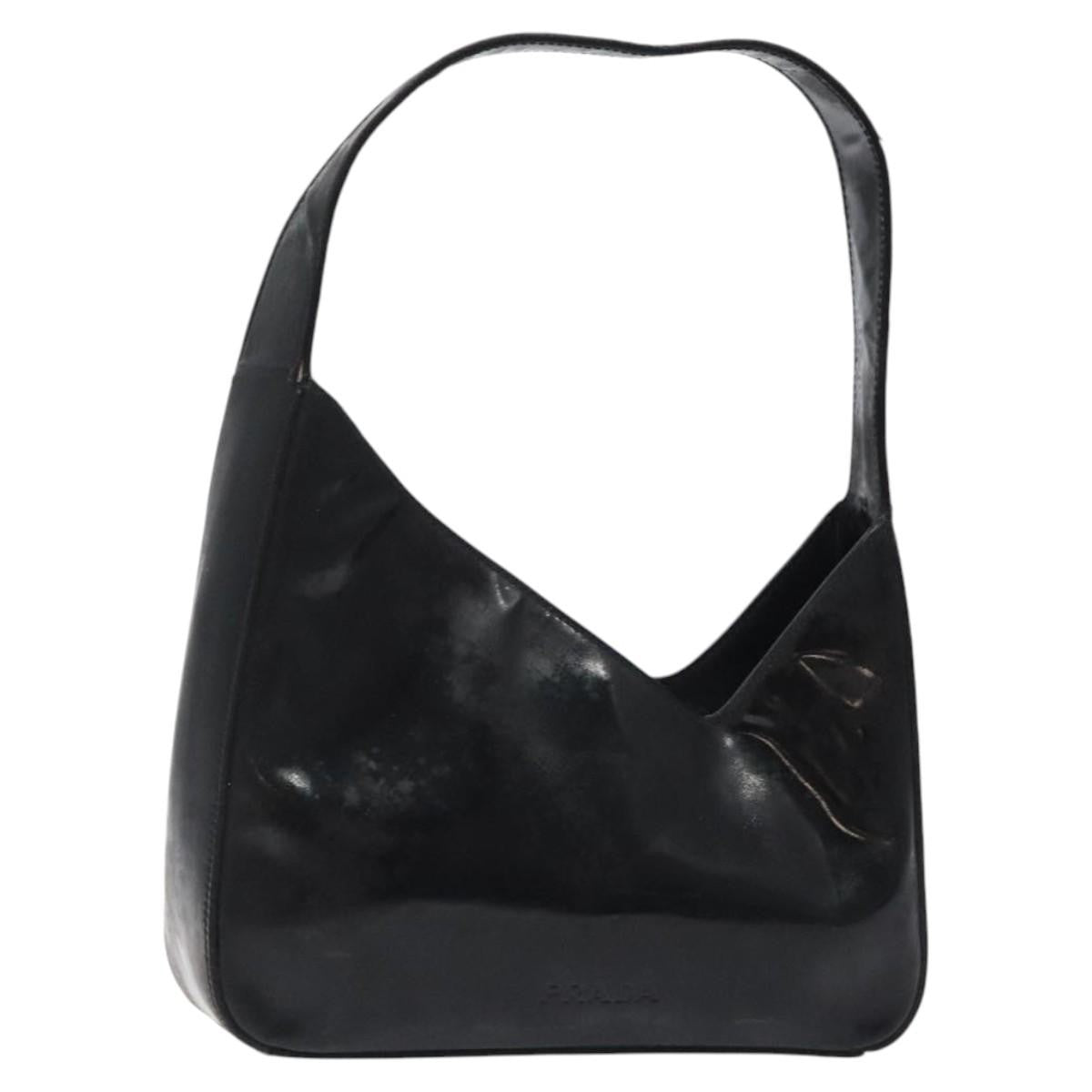 Prada Vintage Shoulder Bag Leather, BLACK, PATENT_LEATHER, Shoulder bag