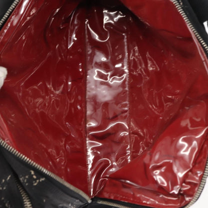 Chanel Travel Line Boston Bag Printed Nylon, BLACK, NYLON, Travel bag